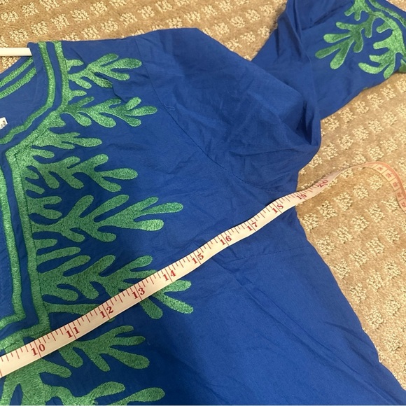 Gretchen Scott Embroidered Cotton Tunic navy Size small - Picture 11 of 11